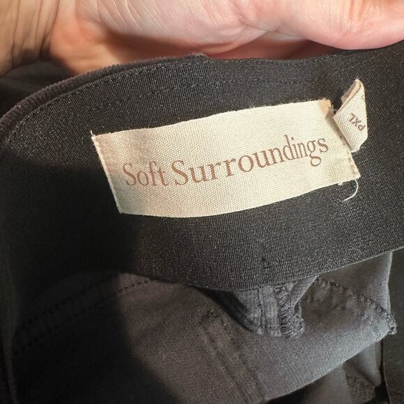 Soft Surroundings Corduroy Pull On Flare Pants Black XL Petite - Picture 2 of 9